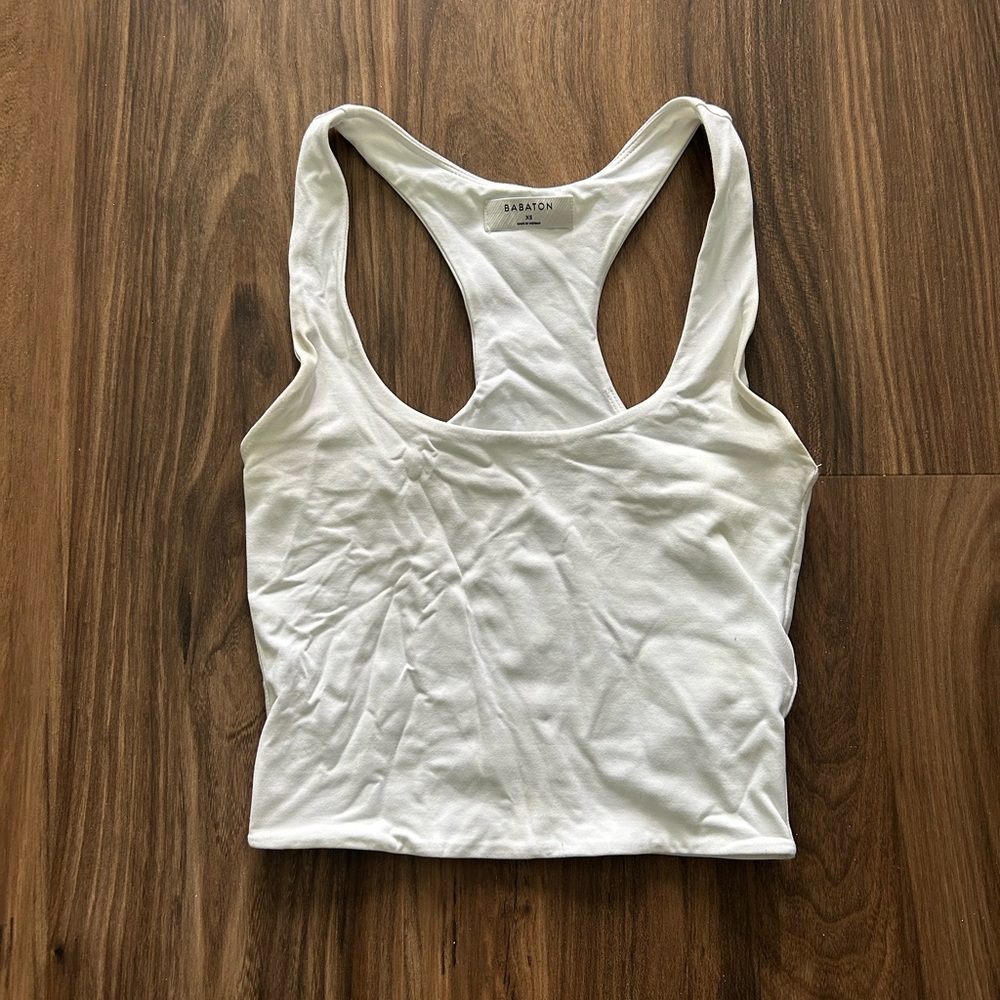 White Aritzia Racerback Tank Top